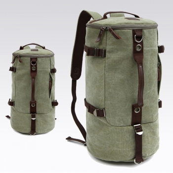 Doppelnutzung Männer Leinwand Wandern Camping Kaffee Khaki Rucksack
