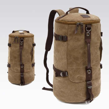Doppelnutzung Männer Leinwand Wandern Camping Kaffee Khaki Rucksack