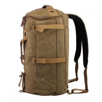 Doppelnutzung Männer Leinwand Wandern Camping Kaffee Khaki Rucksack
