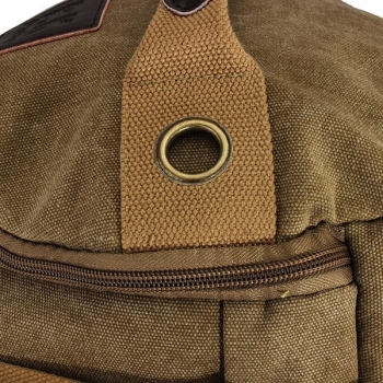 Doppelnutzung Männer Leinwand Wandern Camping Kaffee Khaki Rucksack
