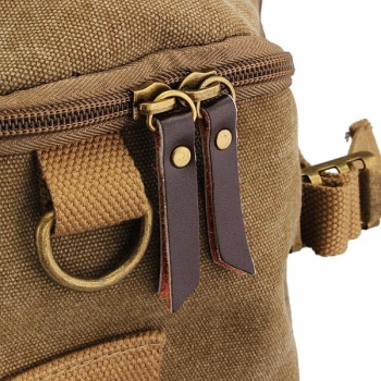 Doppelnutzung Männer Leinwand Wandern Camping Kaffee Khaki Rucksack