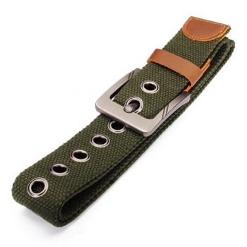 Segeltuch Rindlederzutaten Einzel Buckle Woven Gürtel 