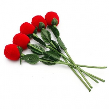 Rote Rosen Blumen Ring Box Hochzeits Ring Ohrring Geschenk Schmuckschatulle