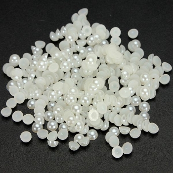 1000pcs mischte Elfenbein-halbe runde flache rückseitige Perle DIY Dekoration
