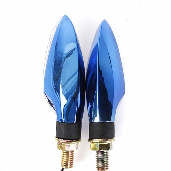 15 LED Motorrad Blinker Kontrollleuchte Lampe Schwarz Blau