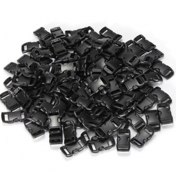 100pcs schwarze Paracord Armband Buckles Curved Mitteilung Schließe Buckles