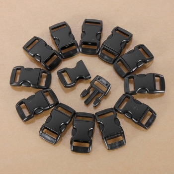 100pcs schwarze Paracord Armband Buckles Curved Mitteilung Schließe Buckles