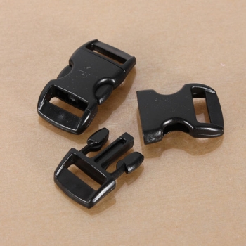 100pcs schwarze Paracord Armband Buckles Curved Mitteilung Schließe Buckles