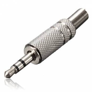 3.5 mm 3 poliger Reparatur Kopfhörer Audio Jack Steckverbinder Silber 