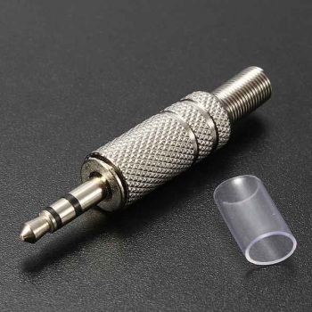 3.5 mm 3 poliger Reparatur Kopfhörer Audio Jack Steckverbinder Silber 