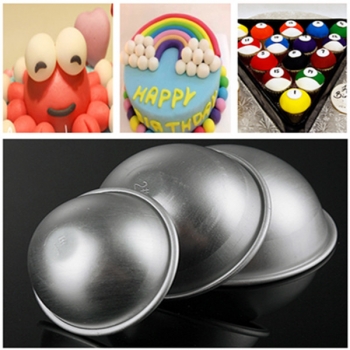 3 Größen Aluminium Ball Fondant Kuchenform Halbkreis Pudding Form Multifunktions Küchenwerkzeuge