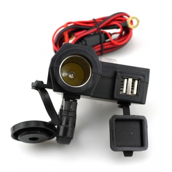 12V Motorrades wasserdichte Zigarettenanzünder Adapter Dual USB 