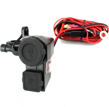 12V Motorrades wasserdichte Zigarettenanzünder Adapter Dual USB 