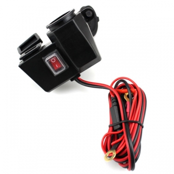 12V Motorrades wasserdichte Zigarettenanzünder Adapter Dual USB 