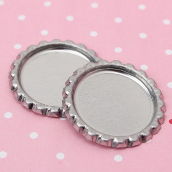 10pcs Silber Metall Flache Kronkorken Zeit Gem Cap DIY Schmucksache Fertigkeit
