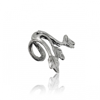 1pc Punk Dreibettzimmer Blatt Legierungs Ohrring Ohr Stulpe Clips Silber überzogene Schmucksachen