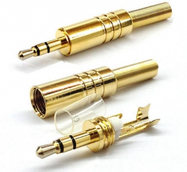 3.5 mm 3 Pole Male Goldene Reparatur Kopfhörer Audio Jack Steckverbinder