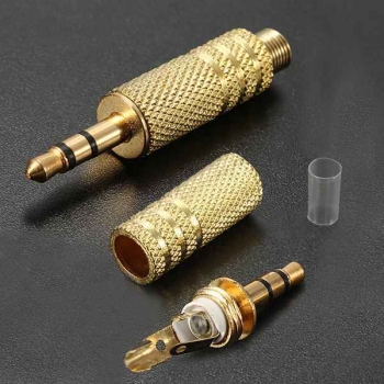 3.5 mm 3 Pole Male Goldene Reparatur Kopfhörer Audio Jack Steckverbinder