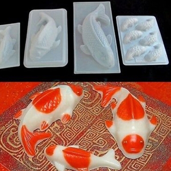 Koi Fische 3D Form Kuchen Schokolade Form Jelly Zucker Handwerk Schimmel Kreativ Backen Werkzeuge