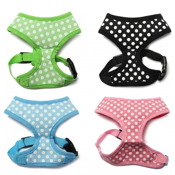 Haustier Hundekatze Tupfen Gepunkteten Einstellbarer Soft Mesh Harness Leash Net