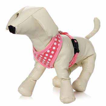 Haustier Hundekatze Tupfen Gepunkteten Einstellbarer Soft Mesh Harness Leash Net