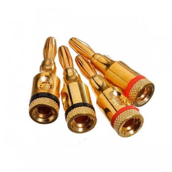 4pcs 4mm Lautsprecher Bananenstecker Audio Jack Cable Connector adapter Gold