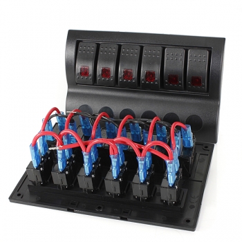 Boot 6 Gang Rocker Circuit Breaker Switch Panel Mit LED Indicator