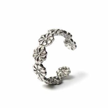 Silber überzogene Gänseblümchen Blumen Zehe Ring Finger Spitze Ring justierbare