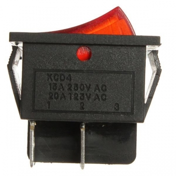5pcs Red Light 4 Pin DPST ON-OFF Rocker Bootsschalter 13A / 250V 20A / 125V