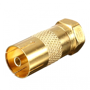 Gold hat f männlichen Stecker zur Fernsehantenne weiblicher Anschluss rf koaxial gepanzert