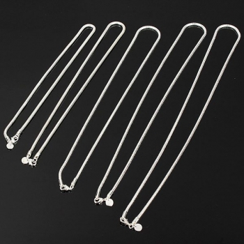 Unisex 3mm Silber überzogen Solid Snake Ketten Halsketten 