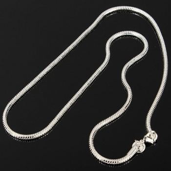 Unisex 3mm Silber überzogen Solid Snake Ketten Halsketten 