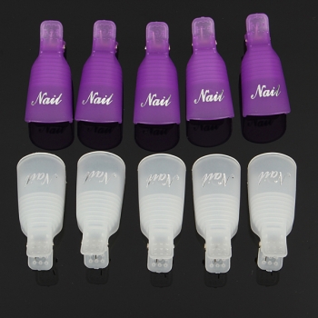 10pcs Acrylnagel Kunst UVgel Polnisch Remover Wrap Reiniger Clip Caps