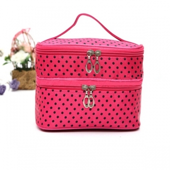 Tragbare Polyester Double Layer Verfassungs Kosmetik Toilettenartikel Tasche