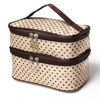 Tragbare Polyester Double Layer Verfassungs Kosmetik Toilettenartikel Tasche