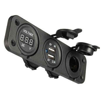 Dual Usb-Adapter-Ladegerät Digital Volt Meterr Zigarettenanzünder-Steckdosen
