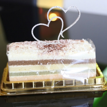 Romantische Kristall Doppel Herz Kuchen Topper Hochzeit Dekoration Kreative Backen Werkzeuge