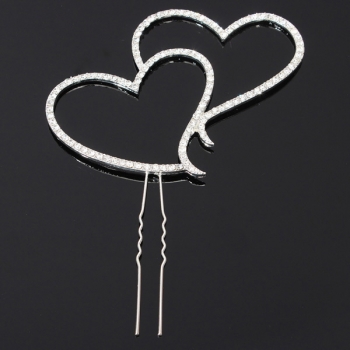 Romantische Kristall Doppel Herz Kuchen Topper Hochzeit Dekoration Kreative Backen Werkzeuge