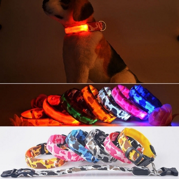 S Haustier Hund LED Kragen Nylon Sicherheit leuchten blinkende Kragen