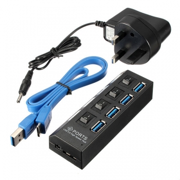 4 Port USB 3.0 HUB / Aus Schalter AC Adapter