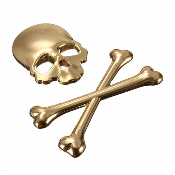 Auto 3D Skeleton Schädel Knochen Emblem Abzeichen Logo Metallaufkleber Aufkleber