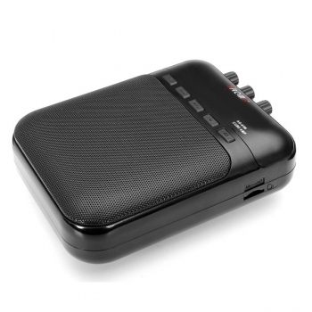 AROMA AG-03M Tragbarer Aufladen Mini Gitarre Megafon Lautsprecher Schwarz