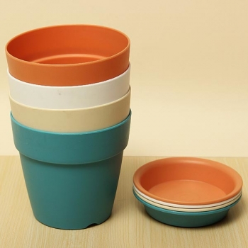 Resin Kunststoff Blumentopf mit Tray Gartenpflanzen, Blumentopf,