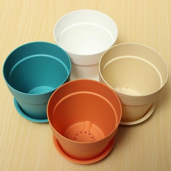 Resin Kunststoff Blumentopf mit Tray Gartenpflanzen, Blumentopf,