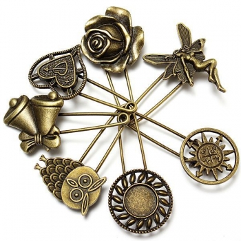 Weinlese Bronzen Eulen Engels Kostüm Brosche Multi Pattern für Frauen