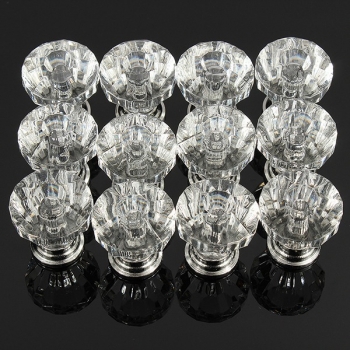 12pcs Acryl Crystal Clear Tür Fach Knopf Griff