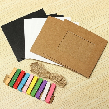 10pcs Papier Photo Frame Album Hanging Line Gallery Rope Camp