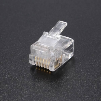 50PCS RJ12 Modular Cable Head Plug Ethernet Netzwerkanschluss überzogen