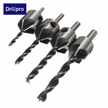 Drillpro DB-C3 4er-5 Flöte Senkbohrer Bits Reamer Holzbearbeitung Fase 3mm-6mm