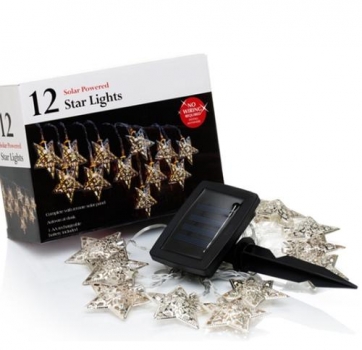 3.6m 12 LED Solar Powered Sterne Schnur feenhafte Licht Weihnachtsdekor